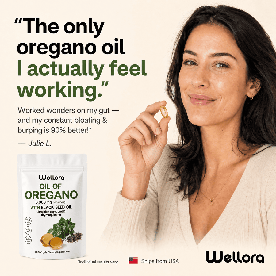 Wellora® Oil of Oregano Softgels - Daily Gut & Immune Defense - 15